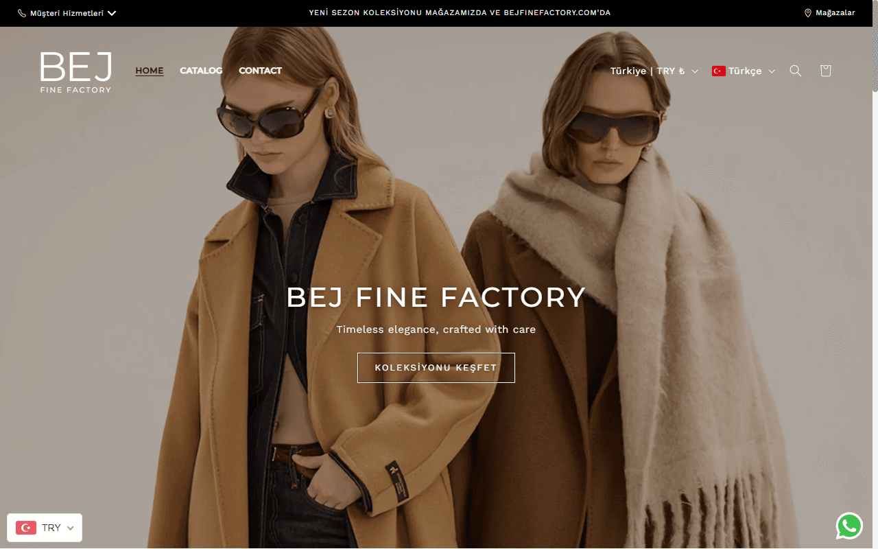 bejfinefactory.com site önizlemesi